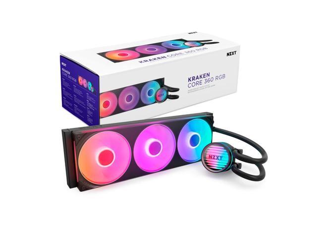 NZXT - Kraken Core RGB 360mm Radiator Liquid Cooler (1 x 360mm Single-Frame Fan) with RGB Pump Cap - Black - image 9