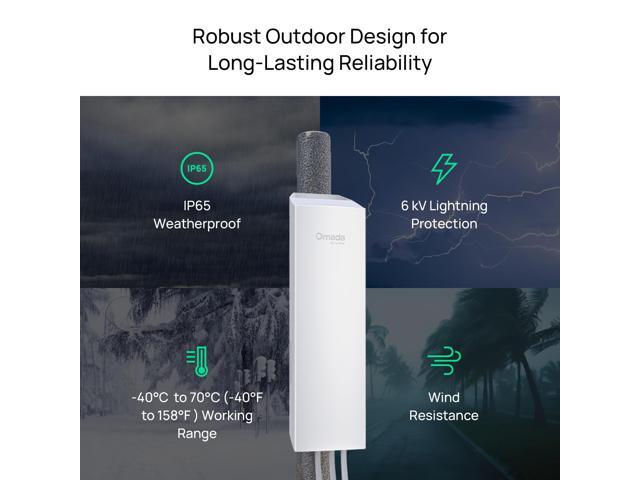 TP-Link Omada Point to Point Wireless Bridge Outdoor - 5GHz, 867Mbps, PtP & PtMP, 5km Range, 3 Gigabit Ports, PoE or DC Powered, IP65 Weatherproof,...