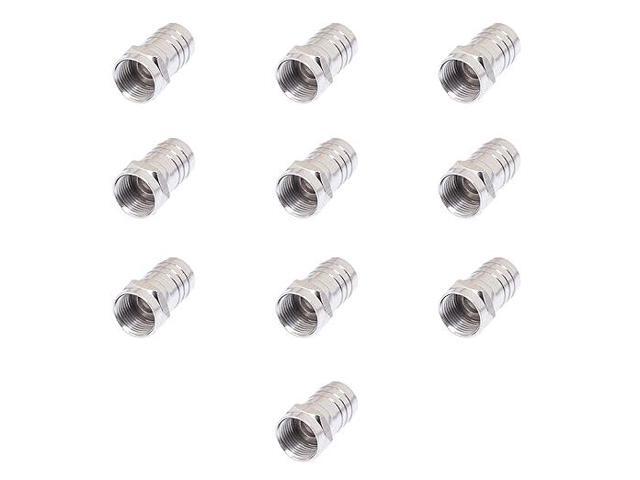 Lumenzi F-Type Male Crimp Connector for RG59/U Quad Shield Coaxial Cable Premium Quality Adapter 10 Pcs Pack