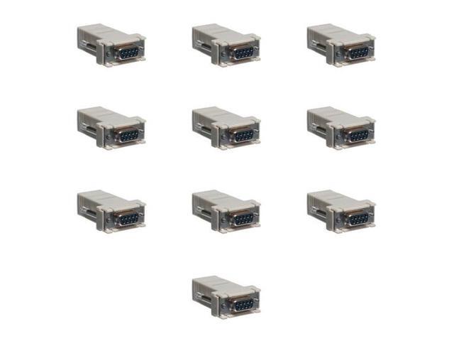 Lumenzi DB9 Female to RJ45 Female Modular Adapter Kit - 8 Conductor for Network Connections 10 Pcs Pack