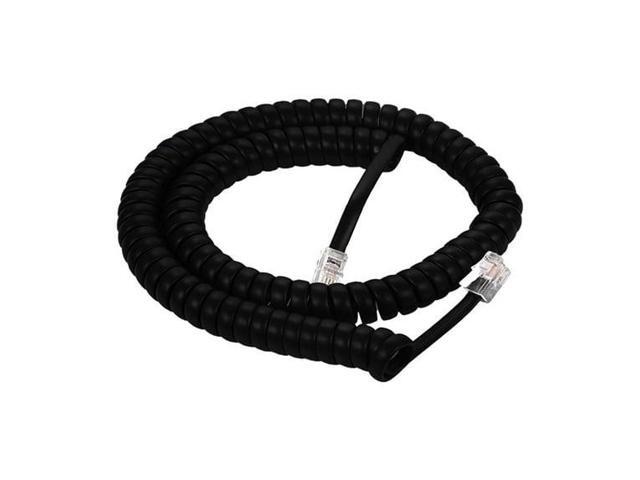 Lumenzi Durable 4 Inch Lead Handset Cord - Flat Black Telephone Cable for Clear Communication and Strength - Perfect for Home or Office - 12 FT