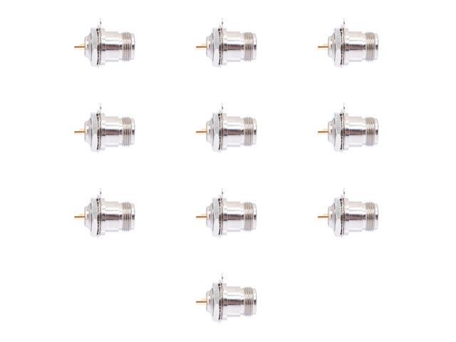 Lumenzi N Female Chassis Mount Receptacle Connector for Coax Cable High-Quality Design 10 Pcs Pack