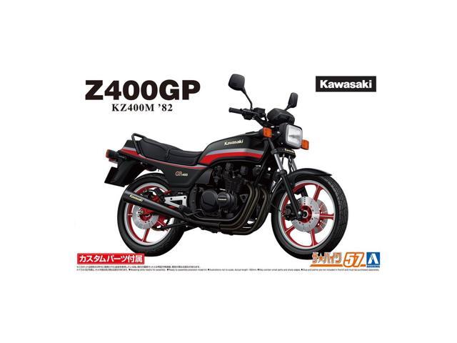 Aoshima: 1/12 Kawasaki KZ400M Z400GP '82 with Custom Parts Scale Model Kit #57