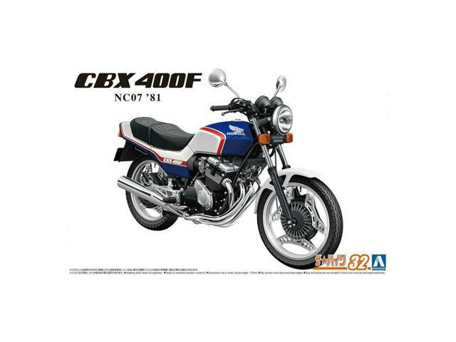 Aoshima: 1/12 Honda NC07 CBX400F Pearl Candy Blue/Pearl Shell White '81 Scale Model Kit #32