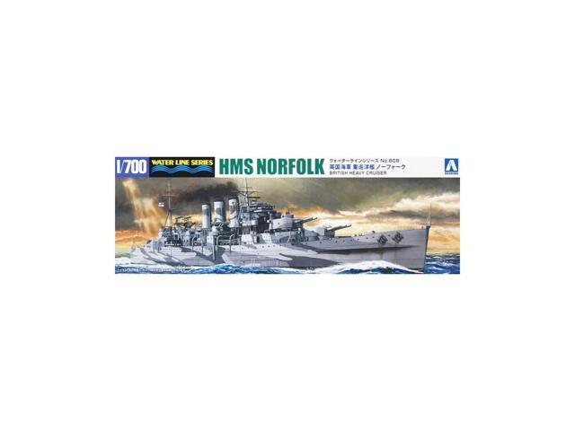 Aoshima: 1/700 HMS Norfolk British Heavy Cruiser Scale Model Kit #809