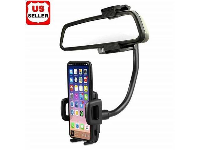 Universal 360° Car Rearview Mirror Mount Stand Holder Cradle For Cell Phone GPS