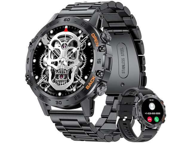 Military Smart Watch for Men(Answer/Dial Calls),100 Sports Modes, 5ATM Waterproof Fitness Watch with Heart Rate/SpO2/Blood Pressure for Android and...
