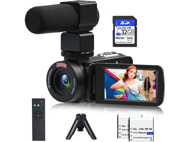 Video Camera, 1080P 30MP Camcorder IR Night Vision Vlogging Camera for YouTube,3.0' LCD Screen 18X Digital Zoom Recorder Camera with Remote...
