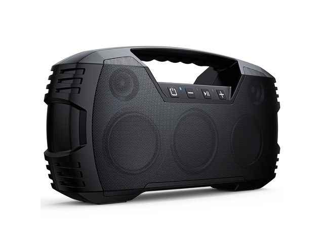 Outdoor Bluetooth Speaker, IPX7 Waterproof, 90W Peak, 32H, Black Floating design, deep bass, TWS stereo, portable handle, rugged build for pool...