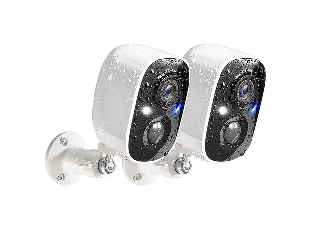 GMK 2 Pack Security Cameras Wireless Outdoor, 2K Video, Motion Detection Color Night Vision, 3-Minute Setup, 2-Way Talk, IP65 Waterproof, for...