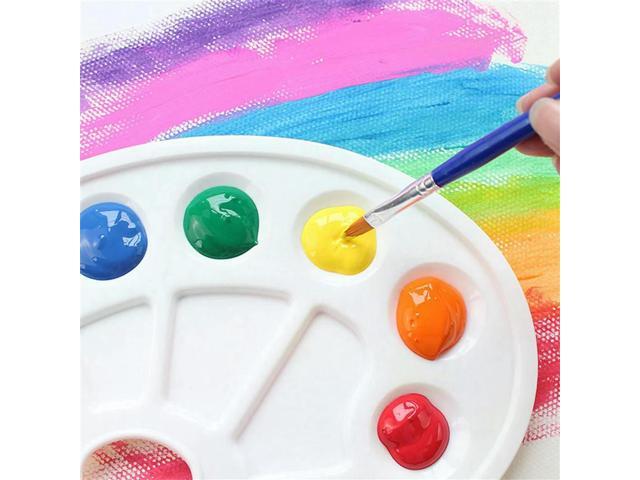 45 Pcs No Spill Paint Cups Set With Paint Brushes And Paint Tray Palette, Paint Cups With Lids For Kids Art Painting