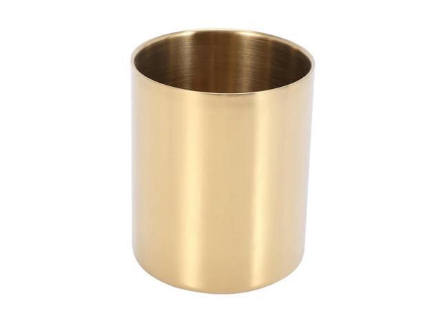 6-Piece Pencil Cup Holder Pen Pot Makeup Brushes Holder Desk Stationery Organizer Stainless Steel (Gold)
