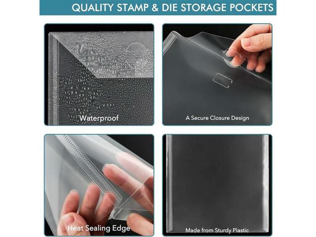 100Pcs 7X5in Envelopes,Reseale Plastic Envelopes Pockets Bag For Clear Stamp,Die Cuts,Scrapbook Paper Durable