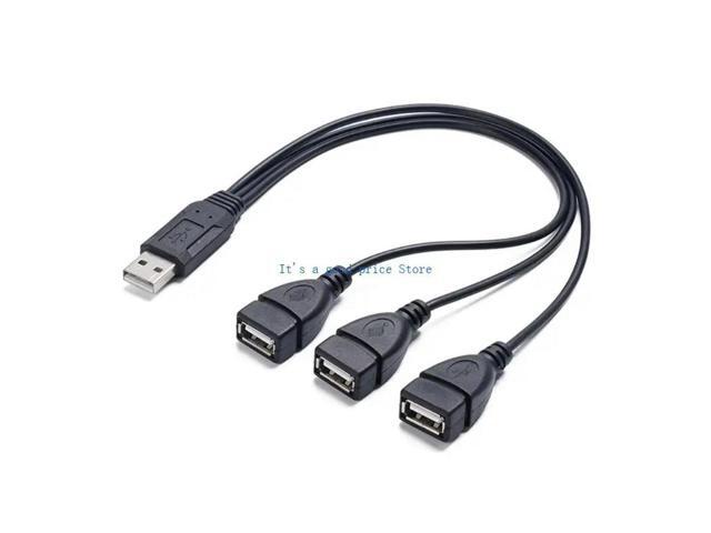 USB Male to Three Female Splitter Cable USB2.0 Adapter Cord for Connecting Multiple Devices Printers Cameras and Gadgets