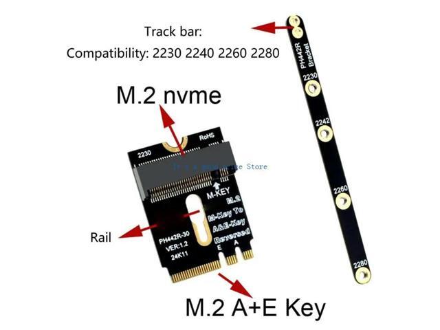 M.2 A+E to M Key NVMe Adapter PCIE4.0 M.2 Key E/A+E to NVME Adapter PCIE Support for 2230 2242 2260 Laptop Desktop