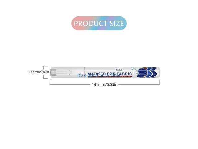 Permanent Fabric Pen 2mm Line Wide Quick Dry Water Resistant White Fabric Marker for Clothing Bag Shoe Coloring Drawing