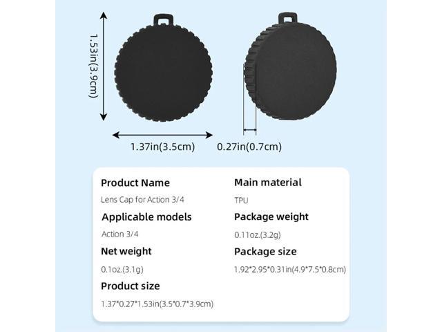 TPU Lens Cap Cover Anti-Scratch Protective Cover Shockproof Lens Protector Anti-Stain for Osmo Action 4/Action 3 Lens Cover