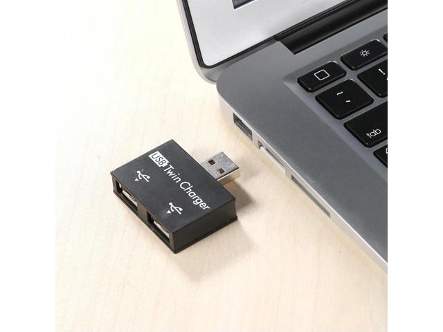 USB2.0 Male to Twin Charger Dual 2 Port USB Splitter Hub Adapter Converter