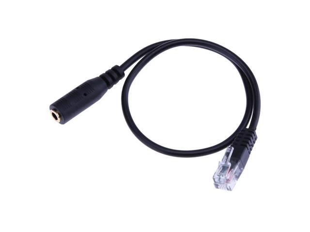 1pc 3.5mm Audio Jack Female to Male RJ9 Plug Adapter Converter Cable