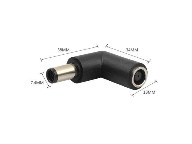 7.4mm Female to 7.4mm Male Right Angle Connector Adapter for Laptop
