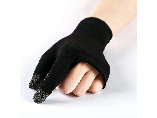 1 Pair Gaming Finger Sleeve Sweatproof Touch Screen Shoot Aim Finger Cot Breathable Fingertip Cover Thumb Gloves for Mobile Game