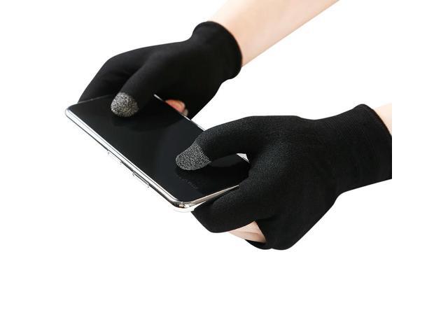 1 Pair Gaming Finger Sleeve Sweatproof Touch Screen Shoot Aim Finger Cot Breathable Fingertip Cover Thumb Gloves for Mobile Game