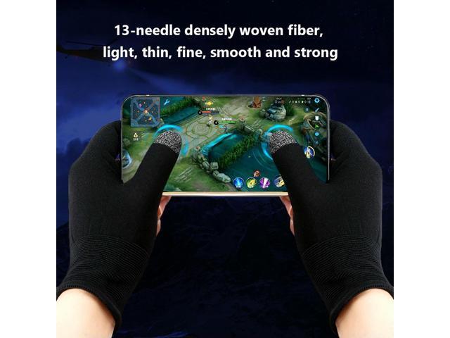 1 Pair Gaming Finger Sleeve Sweatproof Touch Screen Shoot Aim Finger Cot Breathable Fingertip Cover Thumb Gloves for Mobile Game