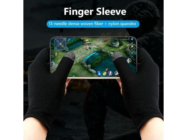 1 Pair Gaming Finger Sleeve Sweatproof Touch Screen Shoot Aim Finger Cot Breathable Fingertip Cover Thumb Gloves for Mobile Game
