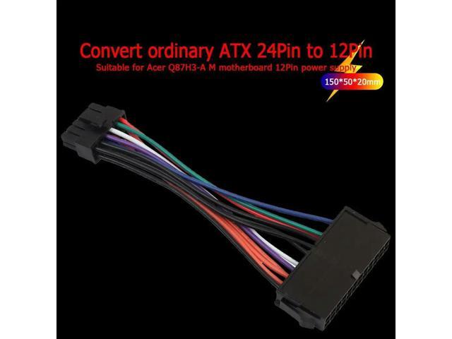 15cm ATX 24 Pin Motherboard Power Cable 12 Pin Converter Cord for Q87H3-AM