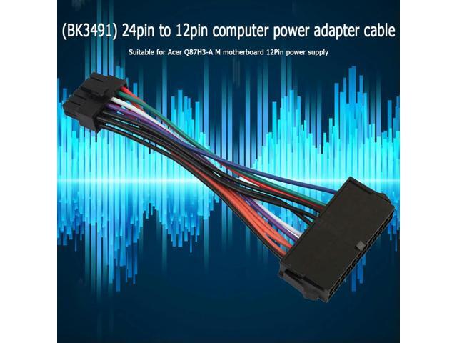 15cm ATX 24 Pin Motherboard Power Cable 12 Pin Converter Cord for Q87H3-AM