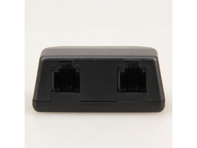 Black Telephone Adapter for Voice Recorder Audio Cable Line-in Cable RJ11 Telephone Phone Line Support 3.5mm Interface