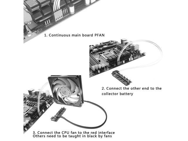 5 Port Desktop PC Cooling Fan Hub Splitter Controller for 4 Pin PWM Fan