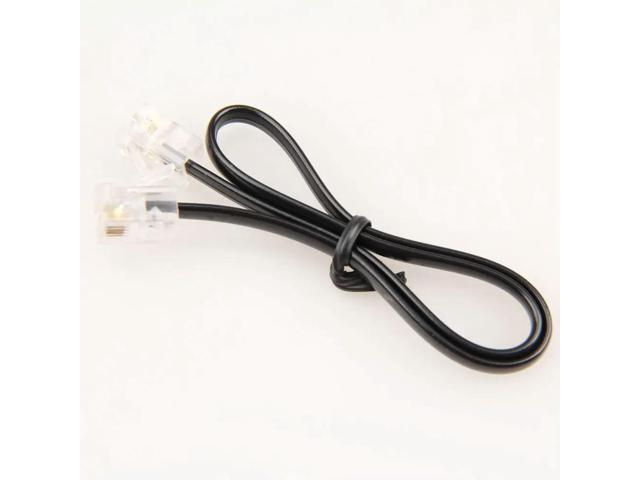 Black Telephone Adapter for Voice Recorder Audio Cable Line-in Cable RJ11 Telephone Phone Line Support 3.5mm Interface