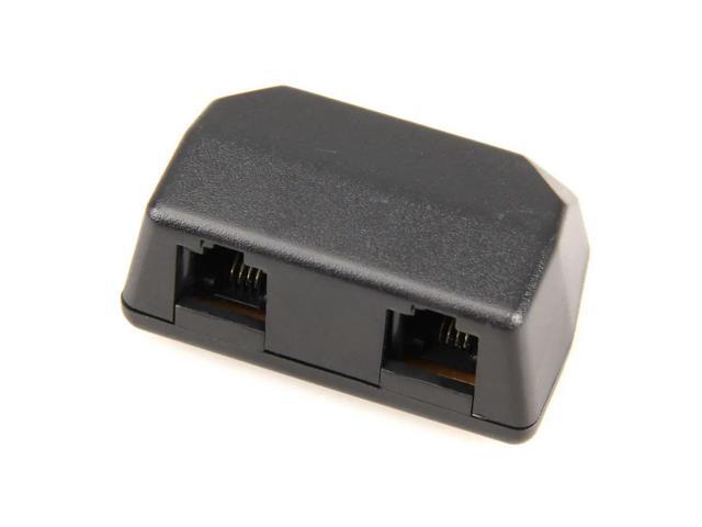 Black Telephone Adapter for Voice Recorder Audio Cable Line-in Cable RJ11 Telephone Phone Line Support 3.5mm Interface