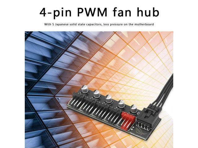 5 Port Desktop PC Cooling Fan Hub Splitter Controller for 4 Pin PWM Fan