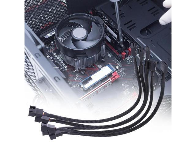 5 Pcs 4 Pin PWM Connector Case Fan Extension Power Cable Male To Female Extending Cable Extending Cable for Computer Case Fan
