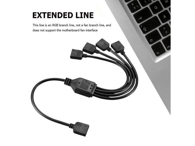 1 to 4 Extension Cable 5V Computer Motherboard Extension Cord with Plug-in Function for LED Strip