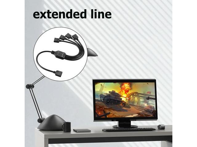 1 to 4 Extension Cable 5V Computer Motherboard Extension Cord with Plug-in Function for LED Strip
