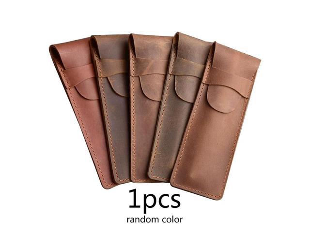 Mini Leather Pen Pocket Fit for Fountain Pen PPT Remotes Presentation Clicker 6.3''x2.4'' Pen Sleeve Gift for Artists