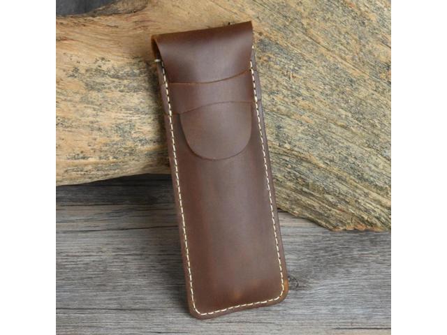 Mini Leather Pen Pocket Fit for Fountain Pen PPT Remotes Presentation Clicker 6.3''x2.4'' Pen Sleeve Gift for Artists