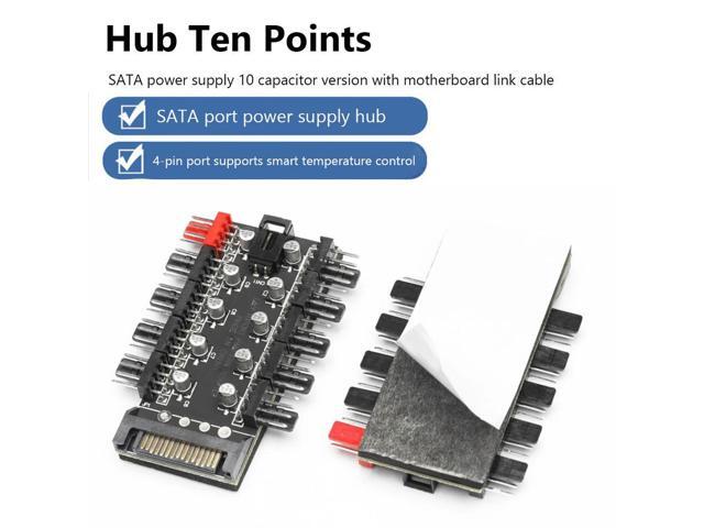 Motherboard 1 to 10pin Fan 4 Pin PWM Fan HUB Splitter Extension Power Supply Socket PC Speed Controller Adapter Converter