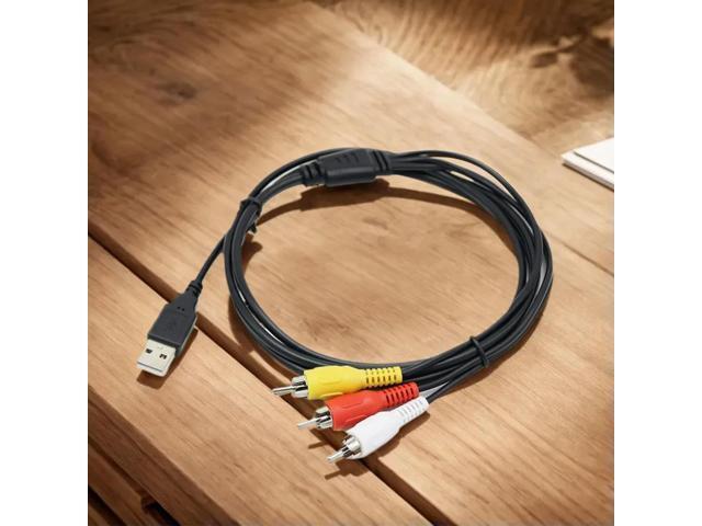 USB To 3 RCA Cable Audio Video AV Composite Adapter Cable Cord USB To RCA Cable for USB-enabled TV and PC