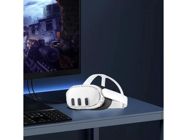 Silicone VR Headset Protective Case Anti Shock Transparent Front Face Protector Anti-Slip Cover Shell Protector for Quest 3