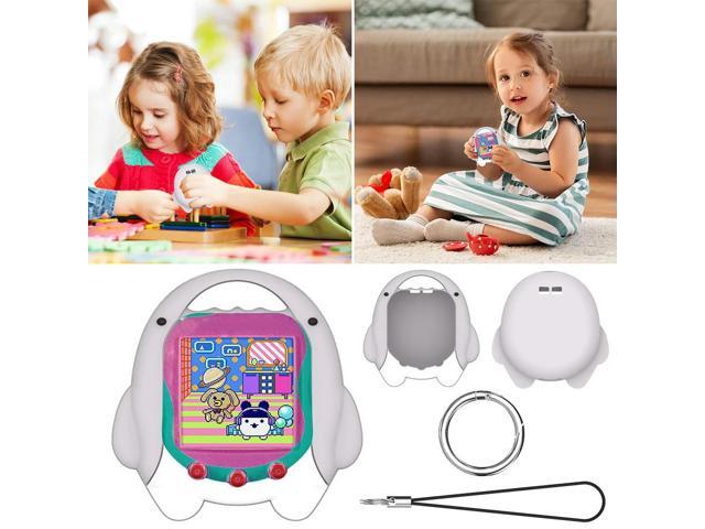 Silicone Case Anti-drop Protective Cover with Lanyard Shockproof Cartoon Shark Shape for Tamagotchi Uni 2023 Virtual Pet Machine
