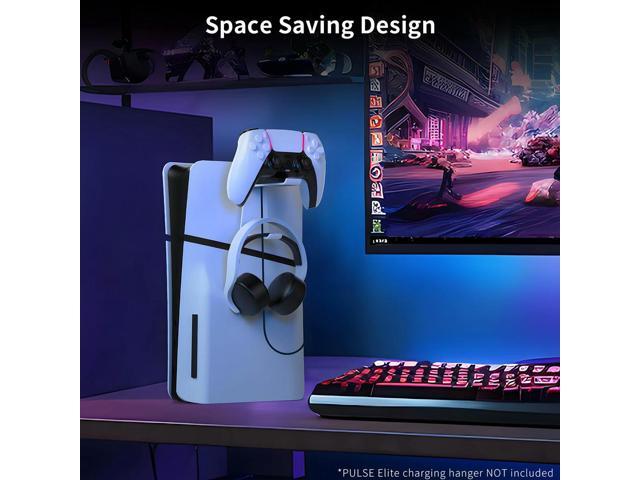 Wall Mount Controller & Headset Holder Stable Space Saving for PS5 Slim/PS5 Console for 5 Slim/5