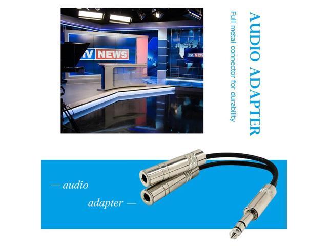 6.35mm Jack Stereo Splitter Cable 2X 1/4 inch Sockets Plug Audio Adapter Y Cord