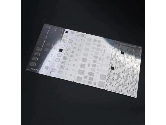 4 Pcs Universal BGA Reballing Stencils Kit for Devices Computer Maintenance Phone Repair Shop Portable