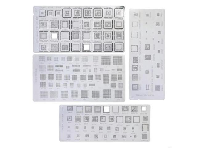 4 Pcs Universal BGA Reballing Stencils Kit for Devices Computer Maintenance Phone Repair Shop Portable