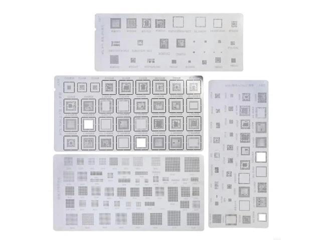 4 Pcs Universal BGA Reballing Stencils Kit for Devices Computer Maintenance Phone Repair Shop Portable
