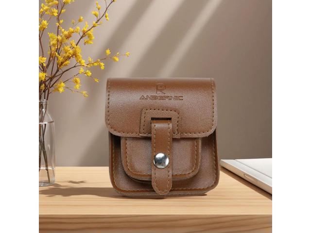 For Anbernic RG34XXSP Game Console Carrying Case Anti-Scratch Leather Console Protective Bag Anti-Fall Outdoor Flap Bag
